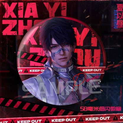 Love Deepspace Badges - 58mm Tinplate Fan - made Collectibles, Set of 5 Featuring Zayne, Xavier, Rafayel, Sylus, Caleb for Ita Bags