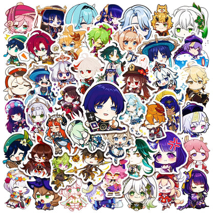 200 Pcs Genshin Gift Stickers - Waterproof DIY Decals for Laptop, Fridge, Wall Decor - Anime Fan Gift -Zllada