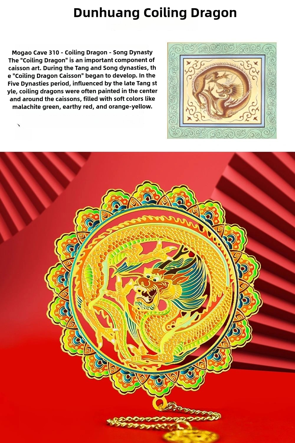 Dunhuang Coiling Dragon Pattern Bookmark|Gift Metal Bookmarks|Dunhuang Cultural Bookmarks||Zllada