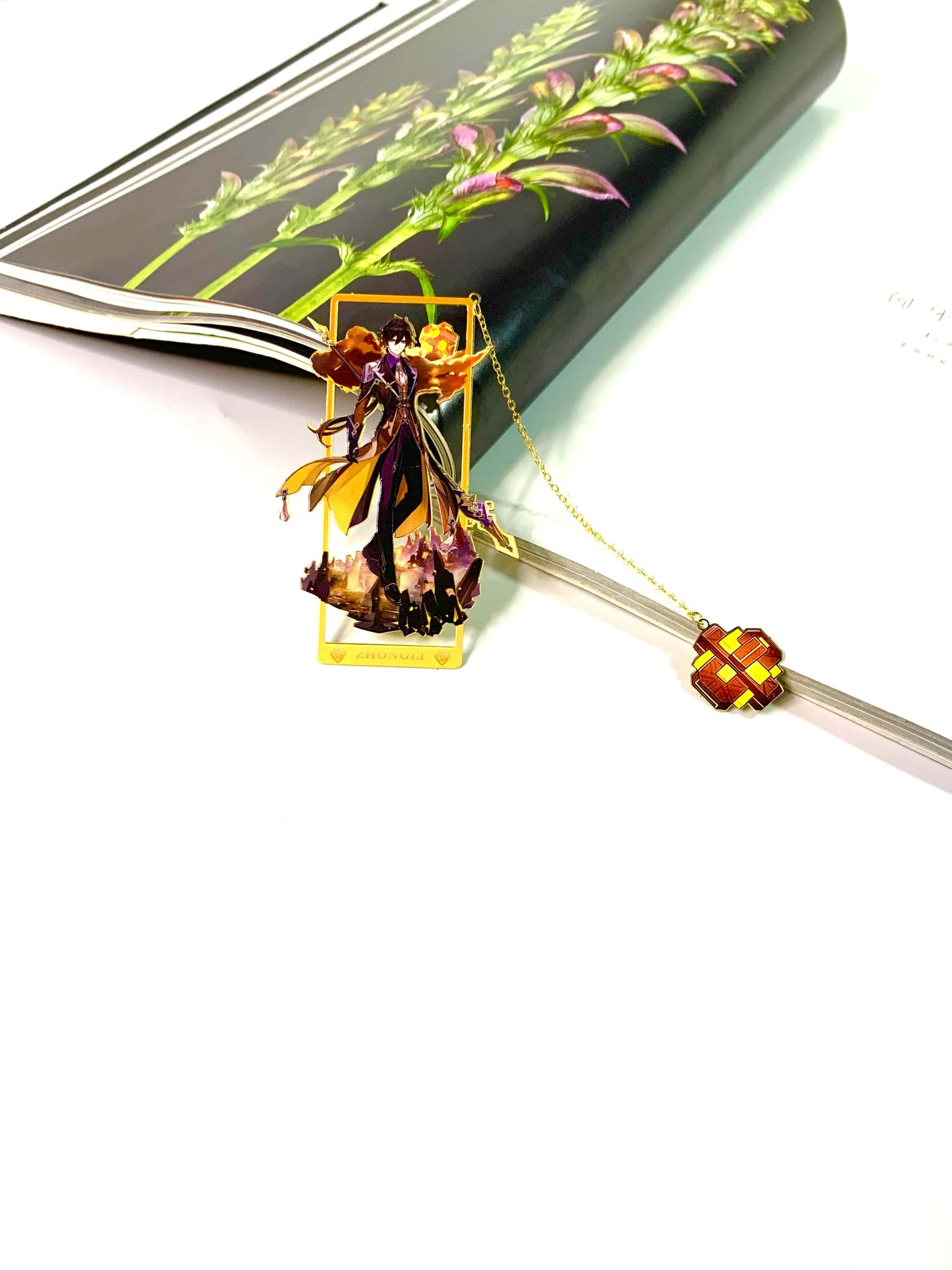 Genshin Impact Bookmarks March Zhongli | Gift Metal Bookmarks | Zllada