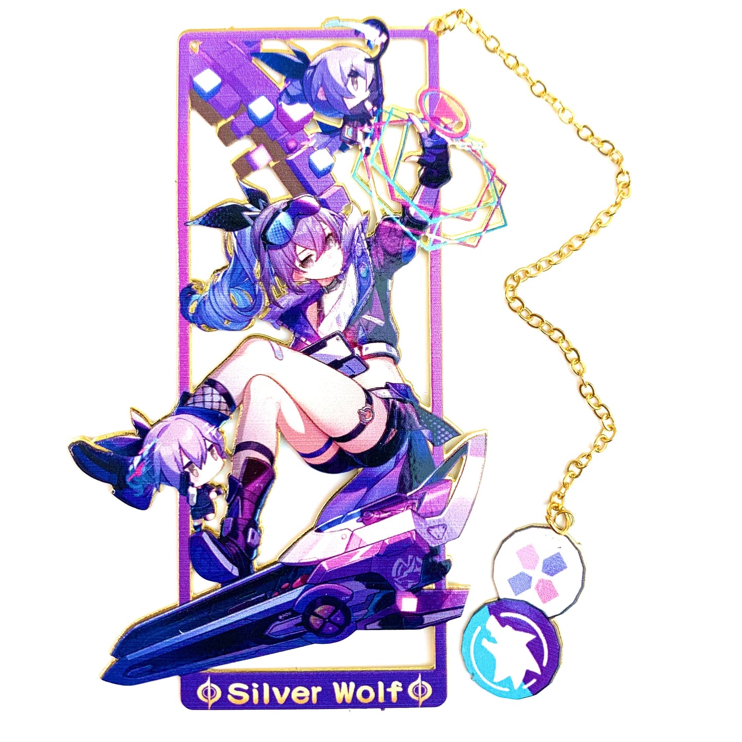 Honkai Star Rail Bookmarks Merch Silver Wolf  | Gift Metal Bookmarks | Zllada