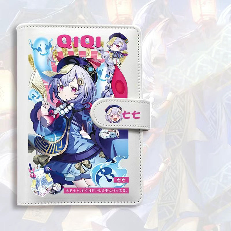 Qiqi Genshin Impact Journal Planner - Anime Merch Game Figure - Stainless Steel Binder PU Leather 160 Pages with Magnetic Closure - Gift for Birthday Anniversary - Zllada
