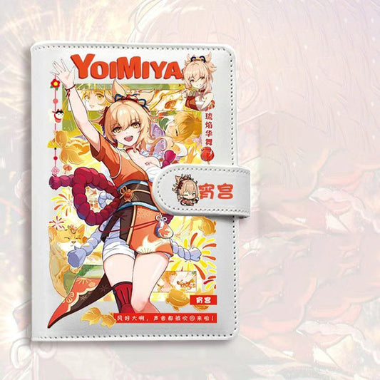 Yoimiya Genshin Impact Journal Planner - Anime Merch Game Figure - Stainless Steel Binder PU Leather 160 Pages with Magnetic Closure - Gift for Birthday Anniversary - Zllada
