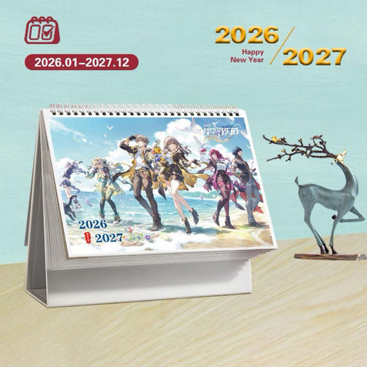 Calendario da tavolo Honkai Star Rail Acheron - Calendario annuale 2025 Anime Merch Game Figure - Regalo per Capodanno - Zllada