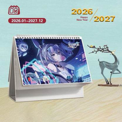 Star Rail Desk Calendar - 2026-2027 Anime Merch Game Figure Yearly Calendar - Gift for New Years - Zllada