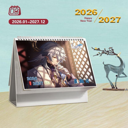 Star Rail Desk Calendar - 2026-2027 Anime Merch Game Figure Yearly Calendar - Gift for New Years - Zllada