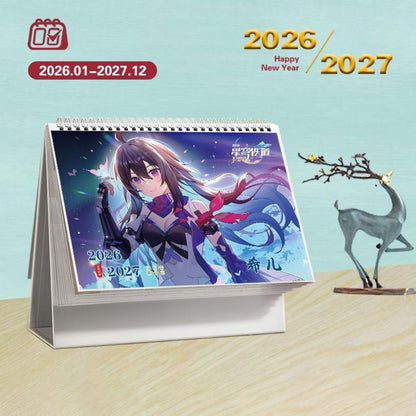 Star Rail Desk Calendar - 2026-2027 Anime Merch Game Figure Yearly Calendar - Gift for New Years - Zllada