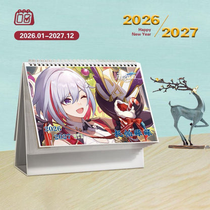 Star Rail Desk Calendar - 2026-2027 Anime Merch Game Figure Yearly Calendar - Gift for New Years - Zllada