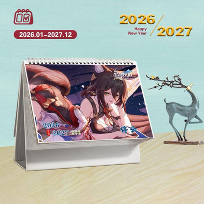 Star Rail Desk Calendar - 2026-2027 Anime Merch Game Figure Yearly Calendar - Gift for New Years - Zllada