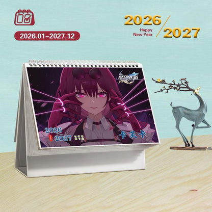 Star Rail Desk Calendar - 2026-2027 Anime Merch Game Figure Yearly Calendar - Gift for New Years - Zllada
