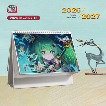 Star Rail Desk Calendar - 2026-2027 Anime Merch Game Figure Yearly Calendar - Gift for New Years - Zllada