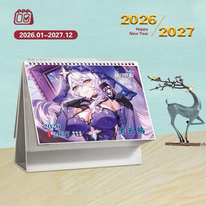 Star Rail Desk Calendar - 2026-2027 Anime Merch Game Figure Yearly Calendar - Gift for New Years - Zllada