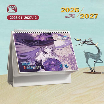Star Rail Desk Calendar - 2026-2027 Anime Merch Game Figure Yearly Calendar - Gift for New Years - Zllada