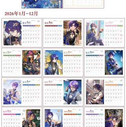 Star Rail Desk Calendar - 2026-2027 Anime Merch Game Figure Yearly Calendar - Gift for New Years - Zllada