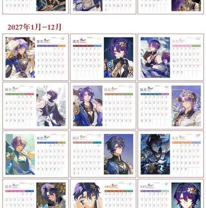 Star Rail Desk Calendar - 2026-2027 Anime Merch Game Figure Yearly Calendar - Gift for New Years - Zllada