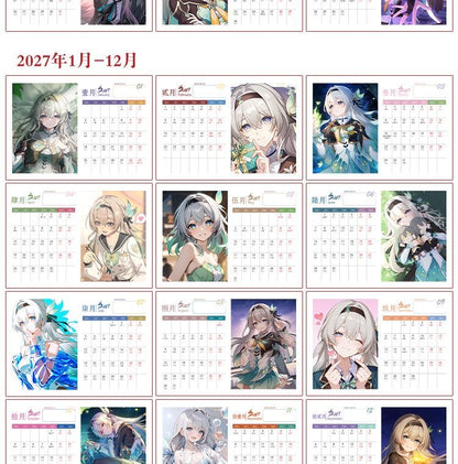 Star Rail Desk Calendar - 2026-2027 Anime Merch Game Figure Yearly Calendar - Gift for New Years - Zllada