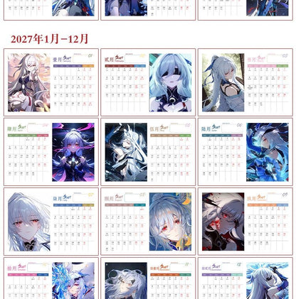 Star Rail Desk Calendar - 2026-2027 Anime Merch Game Figure Yearly Calendar - Gift for New Years - Zllada