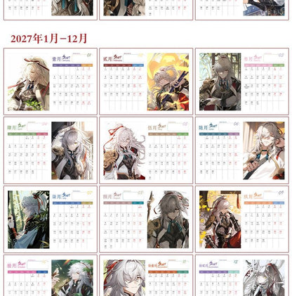 Star Rail Desk Calendar - 2026-2027 Anime Merch Game Figure Yearly Calendar - Gift for New Years - Zllada