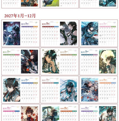 Star Rail Desk Calendar - 2026-2027 Anime Merch Game Figure Yearly Calendar - Gift for New Years - Zllada