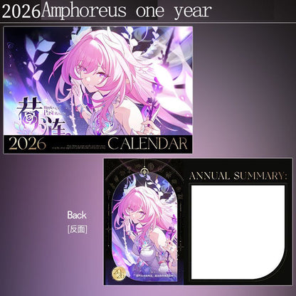 Calendario da tavolo Honkai Star Rail Acheron - Calendario annuale 2025 Anime Merch Game Figure - Regalo per Capodanno - Zllada