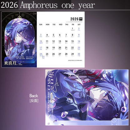 Calendario da tavolo Honkai Star Rail Acheron - Calendario annuale 2025 Anime Merch Game Figure - Regalo per Capodanno - Zllada