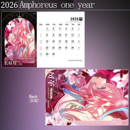 Calendario da tavolo Honkai Star Rail Acheron - Calendario annuale 2025 Anime Merch Game Figure - Regalo per Capodanno - Zllada