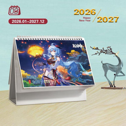 Mix Genshin Impact Tischkalender - 2025 Anime Merch Spielfigur Jahreskalender - Geschenk für Neujahr - Zllada