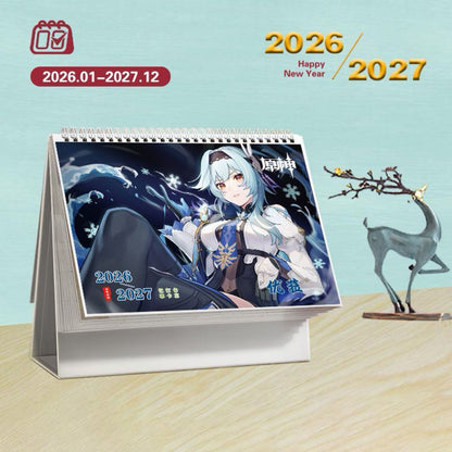 Mix Genshin Impact Tischkalender - 2025 Anime Merch Spielfigur Jahreskalender - Geschenk für Neujahr - Zllada