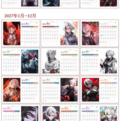 Mix Genshin Impact Tischkalender - 2025 Anime Merch Spielfigur Jahreskalender - Geschenk für Neujahr - Zllada