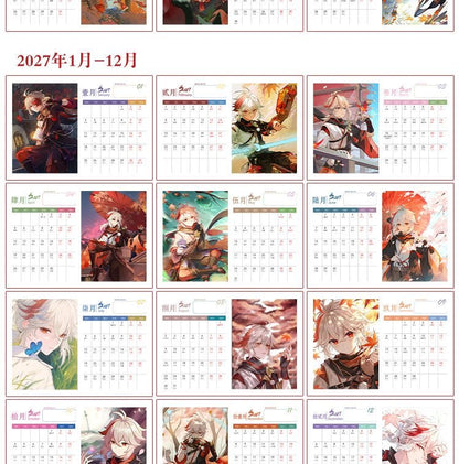 Mix Genshin Impact Tischkalender - 2025 Anime Merch Spielfigur Jahreskalender - Geschenk für Neujahr - Zllada