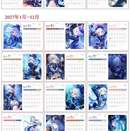 Mix Genshin Impact Tischkalender - 2025 Anime Merch Spielfigur Jahreskalender - Geschenk für Neujahr - Zllada