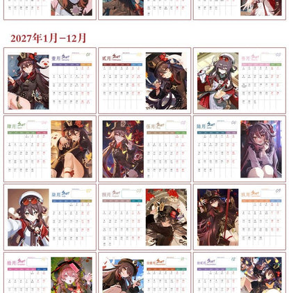 Mix Genshin Impact Tischkalender - 2025 Anime Merch Spielfigur Jahreskalender - Geschenk für Neujahr - Zllada
