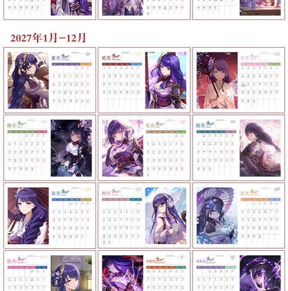 Mix Genshin Impact Tischkalender - 2025 Anime Merch Spielfigur Jahreskalender - Geschenk für Neujahr - Zllada