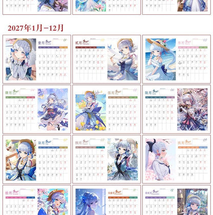 Mix Genshin Impact Tischkalender - 2025 Anime Merch Spielfigur Jahreskalender - Geschenk für Neujahr - Zllada