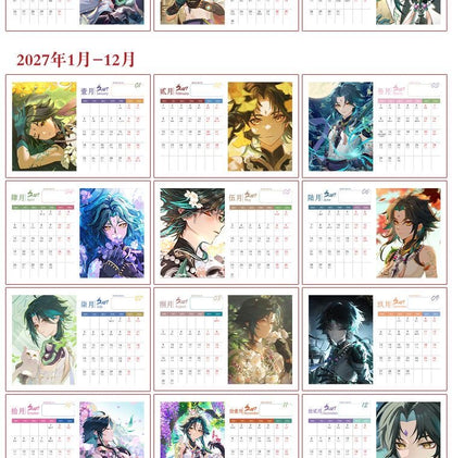 Mix Genshin Impact Tischkalender - 2025 Anime Merch Spielfigur Jahreskalender - Geschenk für Neujahr - Zllada