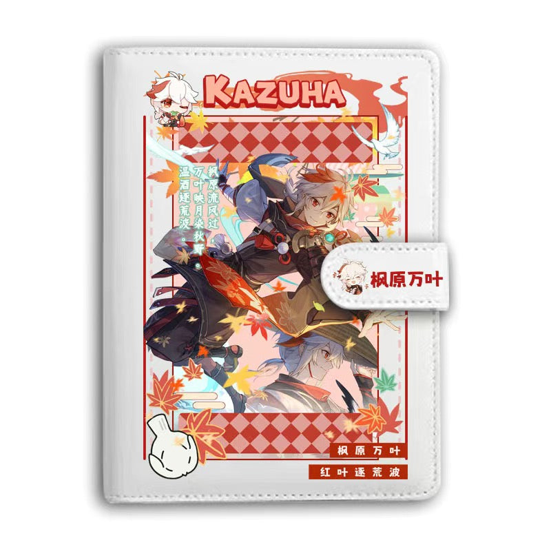 Genshin A6 Journal Merch - Anime Merch Game Figure Planner - Stainless Steel Binder PU Leather 160 Pages with Magnetic Closure - Gift for Birthday Anniversary