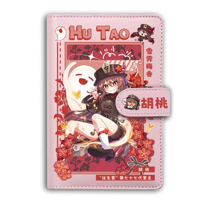 Genshin A6 Journal Merch - Anime Merch Game Figure Planner - Stainless Steel Binder PU Leather 160 Pages with Magnetic Closure - Gift for Birthday Anniversary