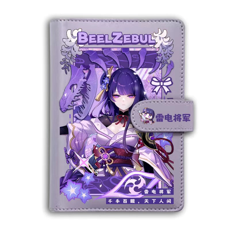 Genshin A6 Journal Merch - Anime Merch Game Figure Planner - Stainless Steel Binder PU Leather 160 Pages with Magnetic Closure - Gift for Birthday Anniversary