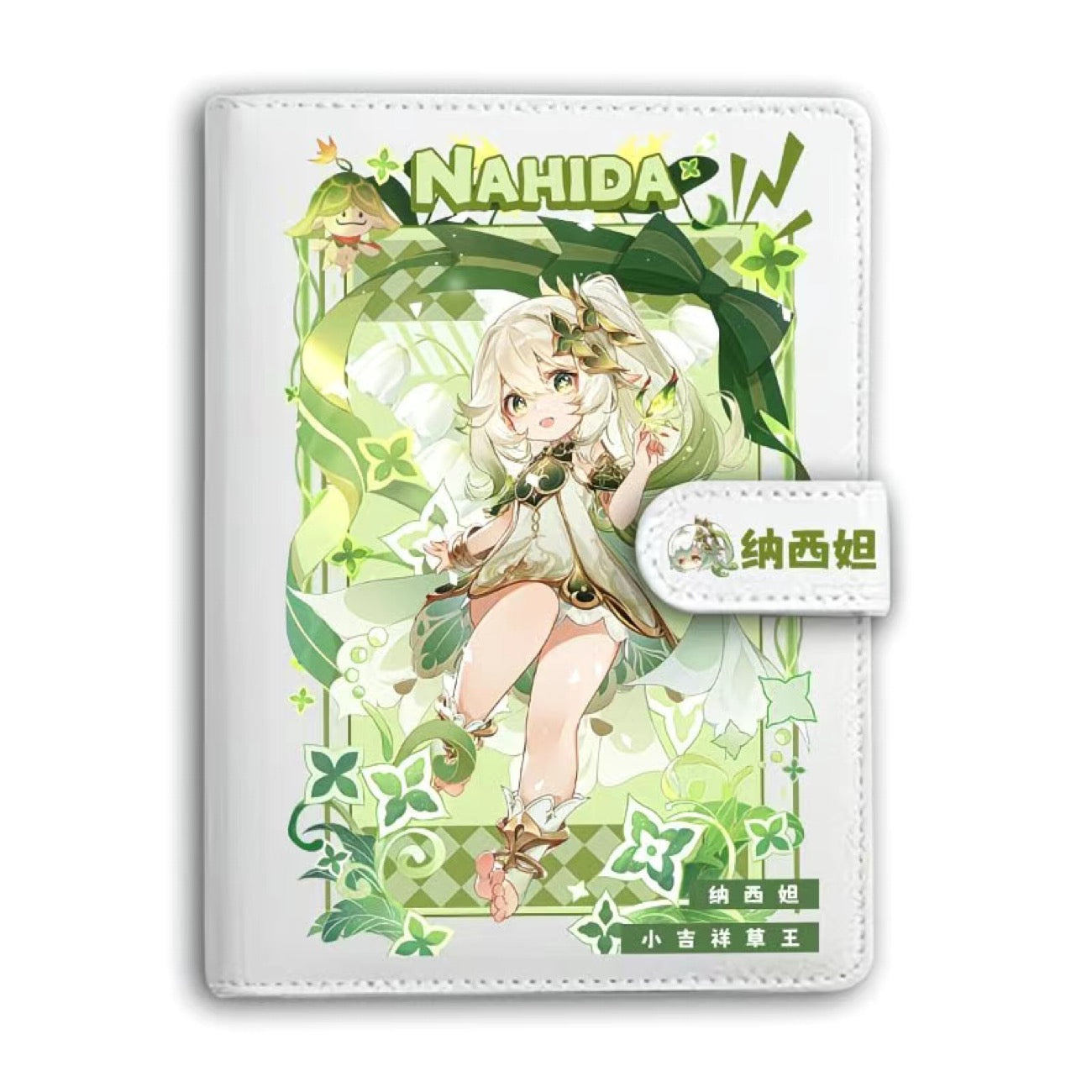 Genshin A6 Journal Merch - Anime Merch Game Figure Planner - Stainless Steel Binder PU Leather 160 Pages with Magnetic Closure - Gift for Birthday Anniversary