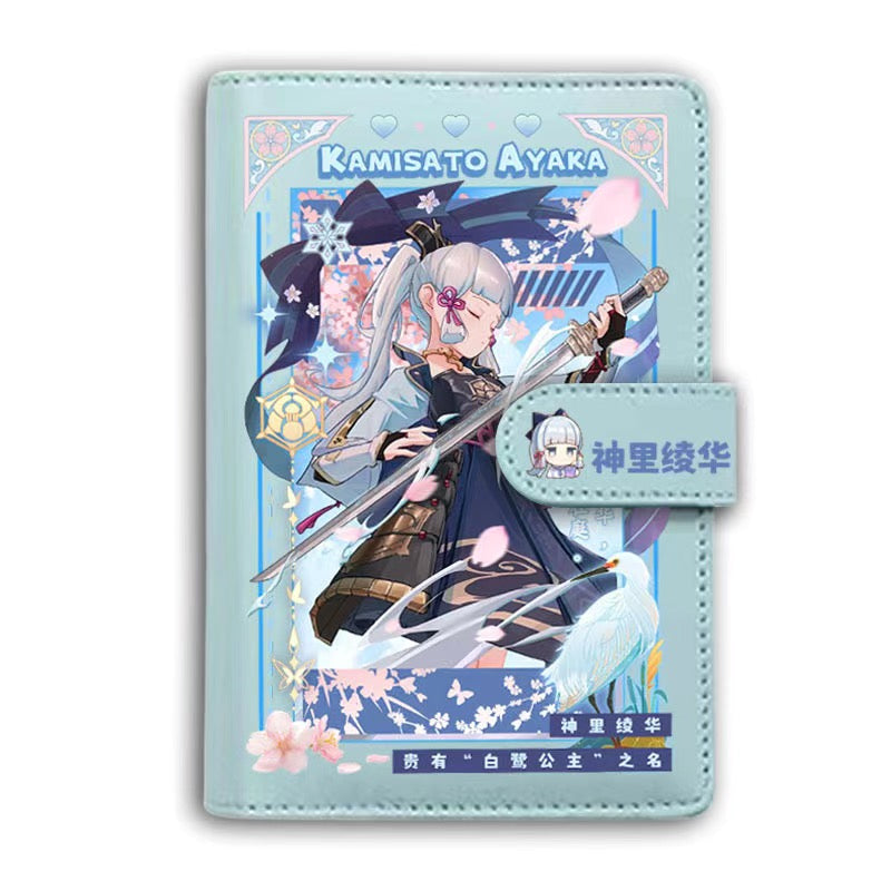 Genshin A6 Journal Merch - Anime Merch Game Figure Planner - Stainless Steel Binder PU Leather 160 Pages with Magnetic Closure - Gift for Birthday Anniversary