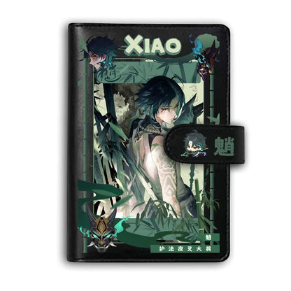 Genshin A6 Journal Merch - Anime Merch Game Figure Planner - Stainless Steel Binder PU Leather 160 Pages with Magnetic Closure - Gift for Birthday Anniversary