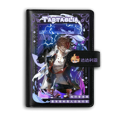 Genshin A6 Journal Merch - Anime Merch Game Figure Planner - Stainless Steel Binder PU Leather 160 Pages with Magnetic Closure - Gift for Birthday Anniversary