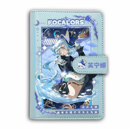 Genshin A6 Journal Merch - Anime Merch Game Figure Planner - Stainless Steel Binder PU Leather 160 Pages with Magnetic Closure - Gift for Birthday Anniversary
