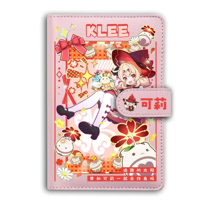 Genshin A6 Journal Merch - Anime Merch Game Figure Planner - Stainless Steel Binder PU Leather 160 Pages with Magnetic Closure - Gift for Birthday Anniversary