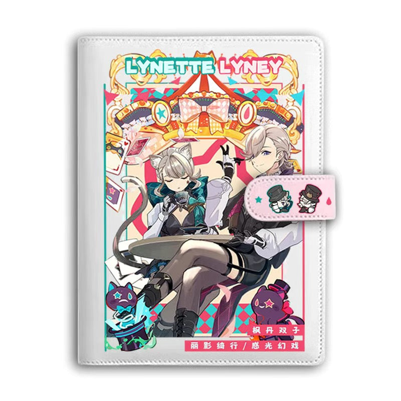 Genshin A6 Journal Merch - Anime Merch Game Figure Planner - Stainless Steel Binder PU Leather 160 Pages with Magnetic Closure - Gift for Birthday Anniversary