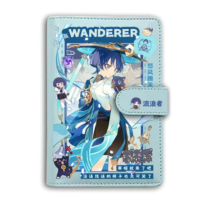 Genshin A6 Journal Merch - Anime Merch Game Figure Planner - Stainless Steel Binder PU Leather 160 Pages with Magnetic Closure - Gift for Birthday Anniversary