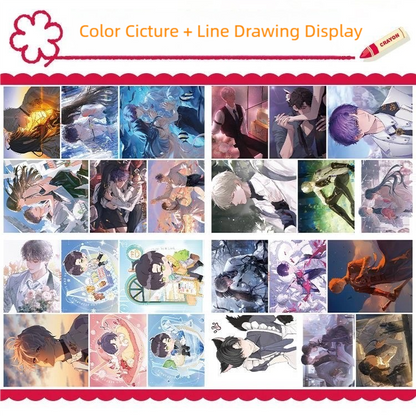 Love Deepspace A4 Coloring Books - Sylus Xavier Rafayel Zayne CalebHand-painted Coloring & Sketchbook