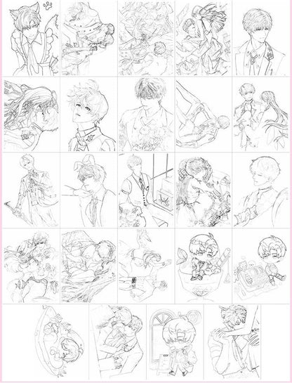 Love Deepspace A4 Coloring Books - Sylus Xavier Rafayel Zayne Caleb Hand-painted Coloring & Sketchbook