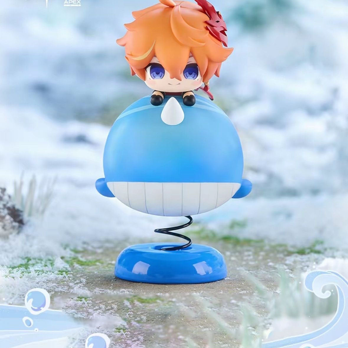 （Pre-order: Shipped within 7 days）Chibi Tartaglia Shaker Figurine Genshin Figurines Desk & Car Ornament - Anime Chibi Bobble  with 50 Stickers Gift - Zllada