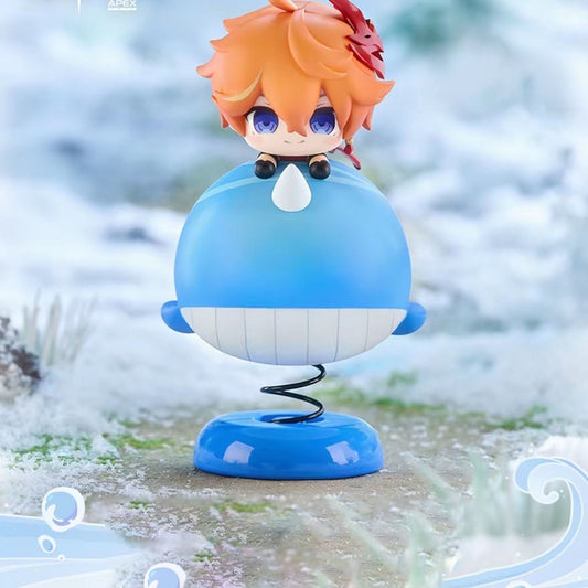 （Pre-order: Shipped within 7 days）Chibi Tartaglia Shaker Figurine Genshin Figurines Desk & Car Ornament - Anime Chibi Bobble  with 50 Stickers Gift - Zllada